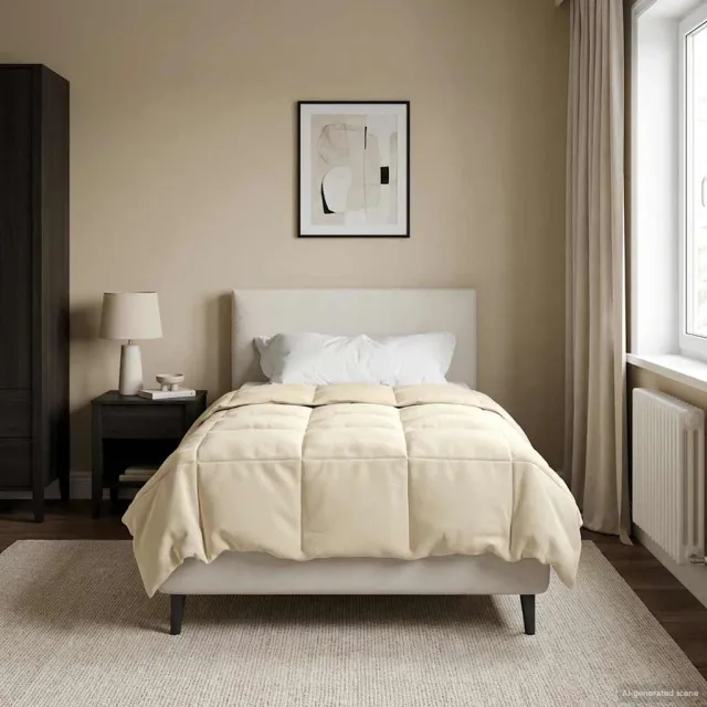 vidaXL Winter Dekbed 140 x 220 cm Winter Microfiber (100% polyester) Crème