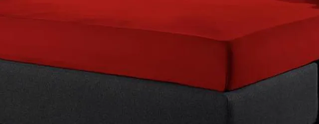 Welterusten Hoeslaken voor BOXSPRING of WATERBED Jersey -190/200 x 200/220 hoek 40 cm ROOD
