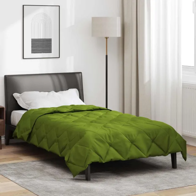 vidaXL Vol jaar dekbed 140 x 220 cm 300 gsm Microvezel Groen