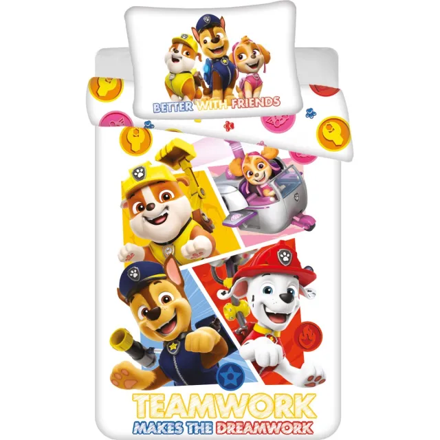 PAW Patrol Dekbedovertrek - Wit - 135 x 100 + 40 x 60 cm - Kinderen