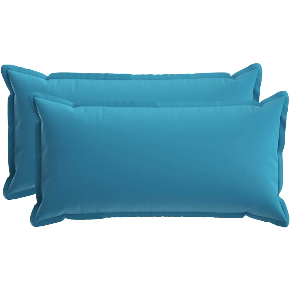 vidaXL Kussensloop 2 st HOUTEN Lichtblauw 40 x 70 cm Polyester