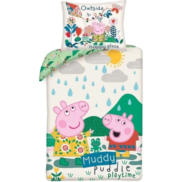 Peppa Pig Dekbedovertrek Muddy 140 x 200 cm katoen multicolor