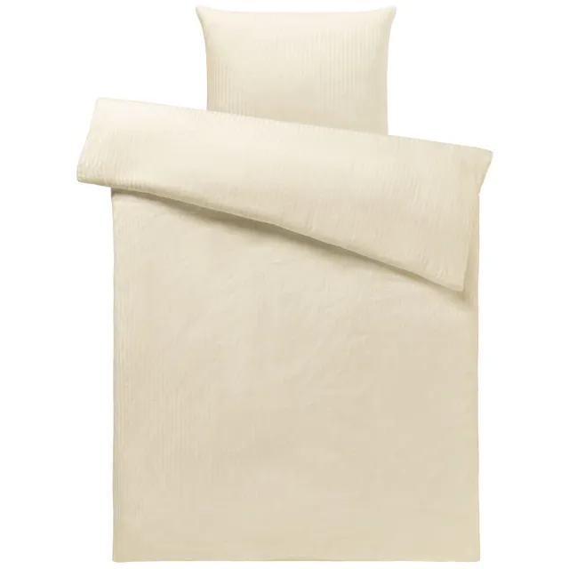PULSIVA Dekbedovertrekset Satina 10 mm; 155x220 cm (BxL), 80x80 cm (LxB); champagne