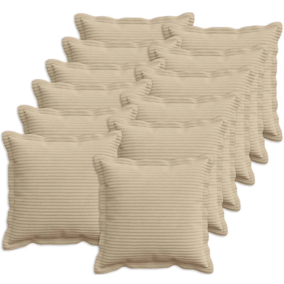 vidaXL Kussensloop 12 st HOUTEN Taupe 40 x 40 cm corduroy, foto 3