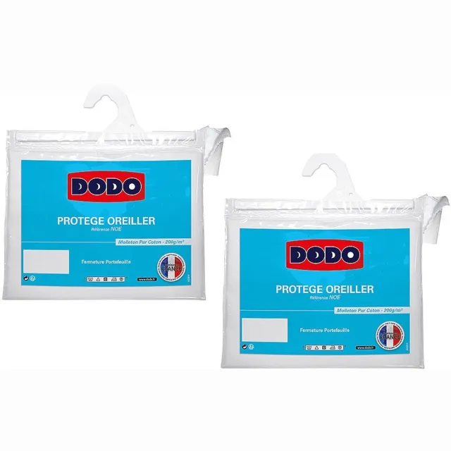 Vente-unique Set van 2 absorberende kussenbeschermers DODO - 65 x 65 cm - ULTRA CONFORT Wit