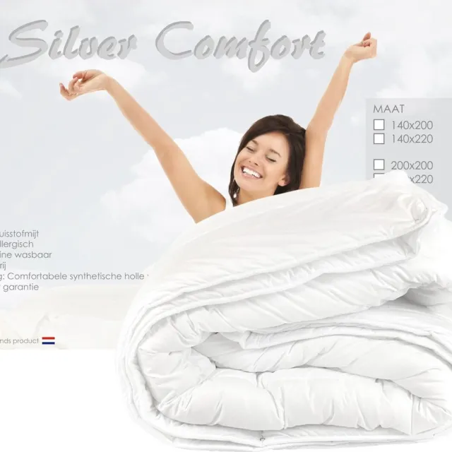 Silver Comfort 4-Seizoenen Dekbed - Tweepersoons - Extra Lang - 200x220 cm Wit