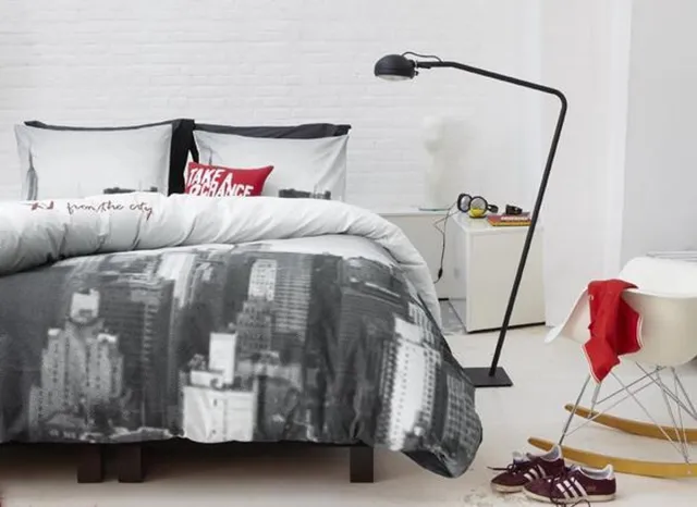 Mexx Dekbedovertrek Big Apple - Eenpersoons - 140x200 cm - Zwart