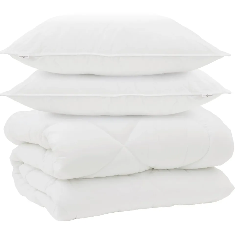 vidaXL Winter Dekbed met kussen 3 st Wit Microvezel, foto 3