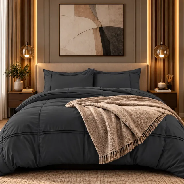 Dormidor Dekbedovertrek Washed Tufted – Antraciet