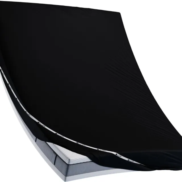Cloudpillo Matras Hoeslaken - Katoensatijn 90x210 cm - Midnight Black - Elastiek Rondom - Antibacterieel Afgewerkt - Blijft Strak Liggen