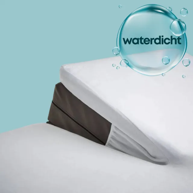 Zavelo Waterdichte Matrasbeschermer Splittopper Hoeslaken Badstof-Lits-jumeaux (180x220 cm) Wit