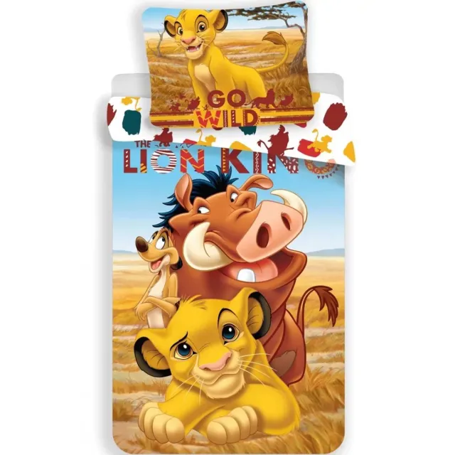 Disney The Lion King peuterdekbedovertrek Timon en Pumba - 100 x 135 cm - Katoen Geel