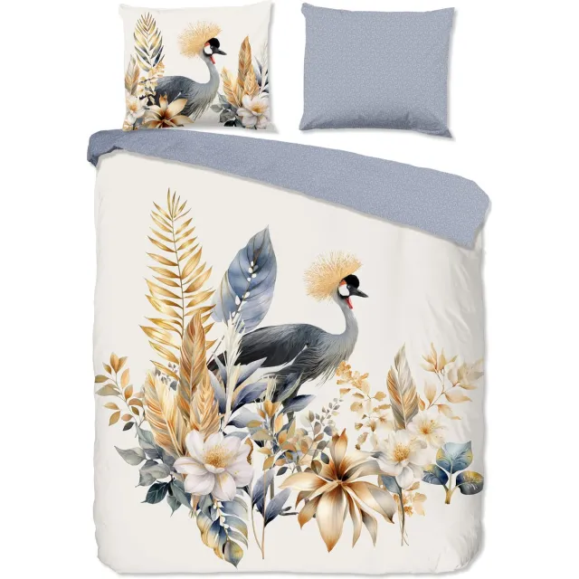 Good Morning dekbedovertrek bloemen en vogels - 2 persoons 200x200/220 cm - Multi - 100% Katoen renforce