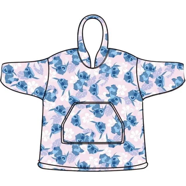 Lilo & Stitch Disney Lilo & Stitch Hoodie Fleece deken, Flower - Kind (3 - 6 jaar) - Polyester Roze