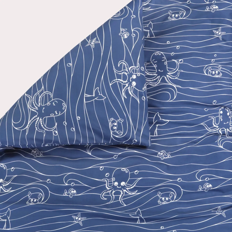 NOUS Kids katoenen dekbedovertrek kinderbed (120x150 cm) blauw, foto 4