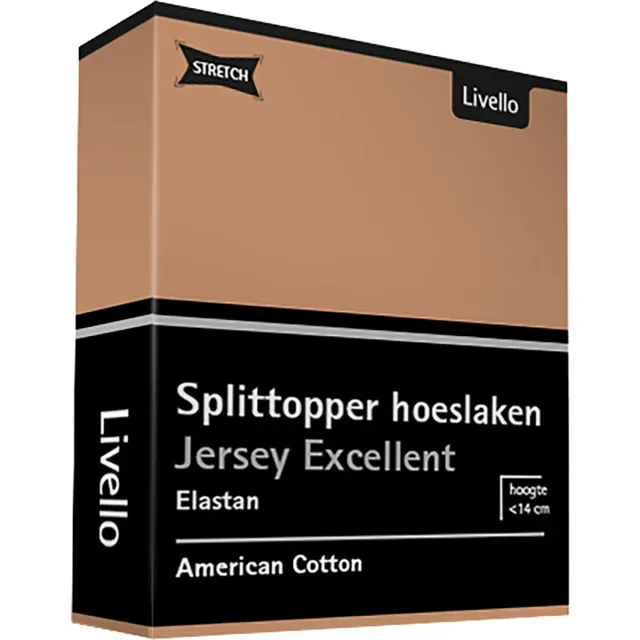 Livello Hoeslaken Splittopper Jersey Excellent Caramel 250 gr 140x200 t/m 160x220