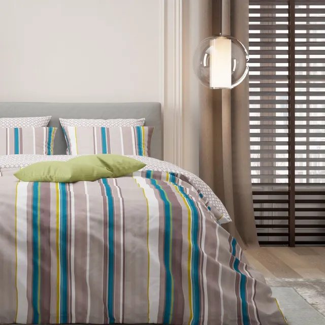Mistral Home DEKBEDOVERTREK - percale - 260 x 240 cm + 2x 65 x 65 cm - extra breed - effen kleur - blauw