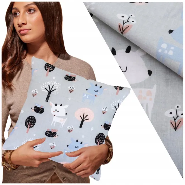 LOZKOHOLICY.PL Belluno Katoenen Kussensloop 40x40 cm met Rits - Speelse Dierenprints Multicolor