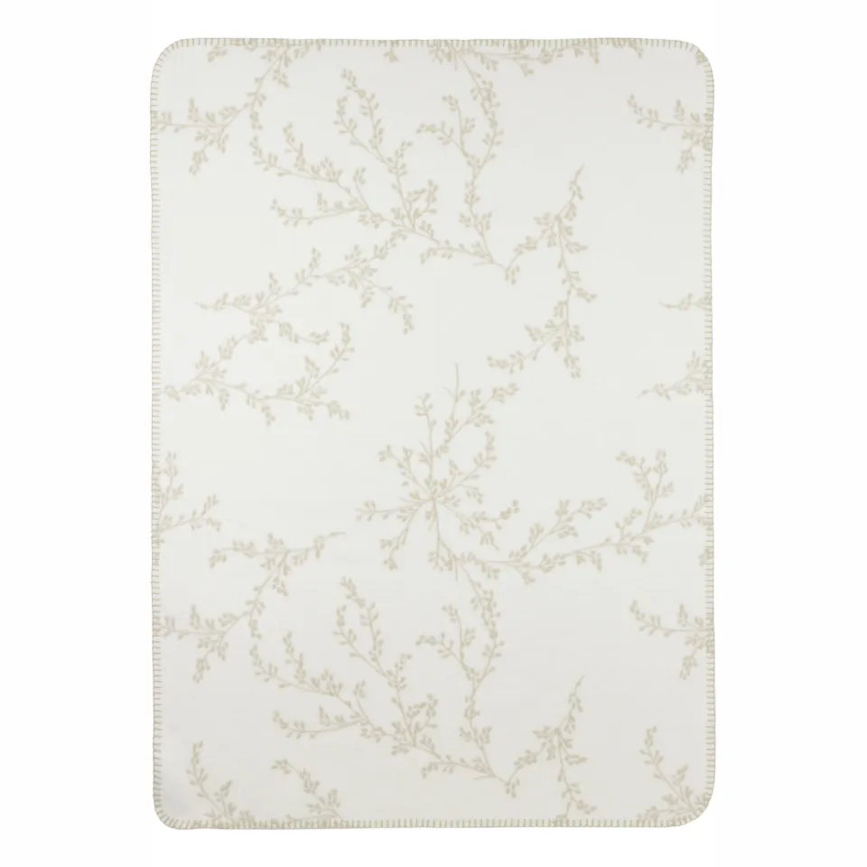 Meyco Branches wiegdeken beige/wit