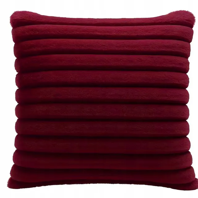 Fitizzio Merkloze Pluche Kussenhoes 40x40 cm - Zacht en Decoratief met Streepjespatroon Rood