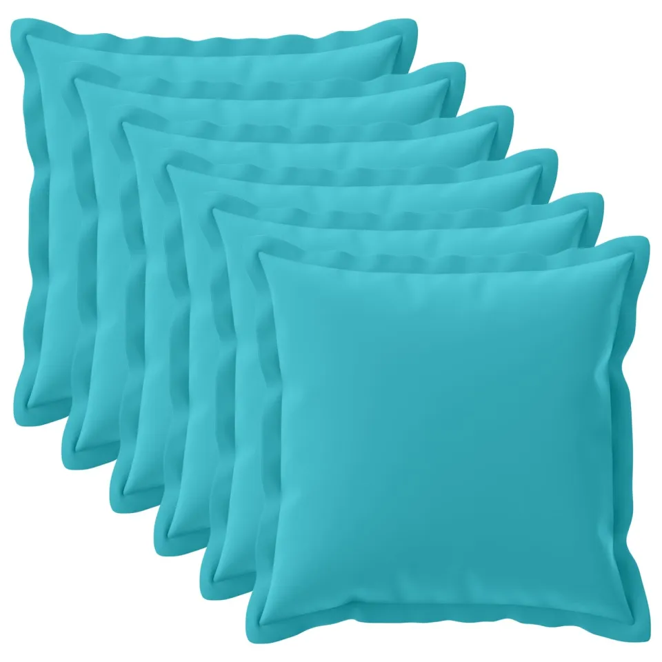 vidaXL Kussensloop 6 st HOUTEN Turquoise 80 x 80 cm Polyester, foto 3