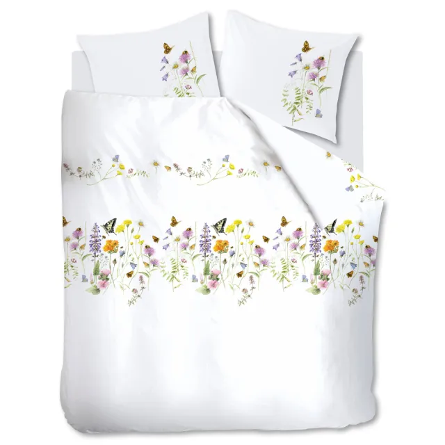 Marjolein Bastin Butterfly Paradise katoenen gebloemd lits-jumeaux dekbedovertrek 240x220 cm - multi