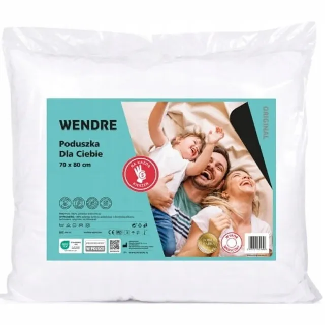 wendre Poduszka voor Jouw - Grote Anti-allergische Kussen - 70x80 cm - Wit