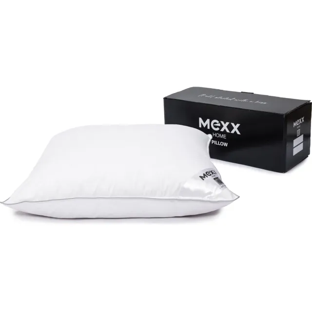 Mexx Excellent - Hoofdkussen soft - dons en veren - katoenen tijk - absorberend - 60 cm x 70 cm Wit
