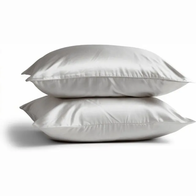 Silk Heaven 2x Zijden Kussensloop 60x70cm Maanlicht Hotelsluiting 22 Momme - Kussensloop set - Luxe Silk Kussensloop 100% moerbei zijde - Zijde kussensloop - Silk Heaven - 60x70cm (standaard) / Hotelsluiting Zilver