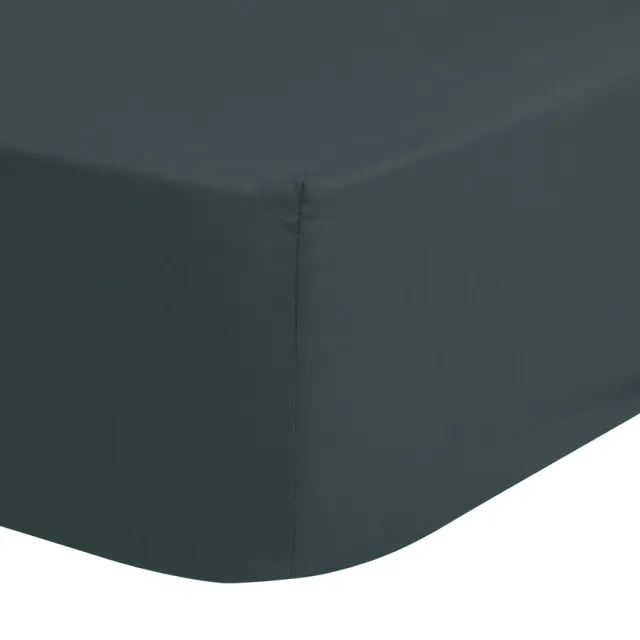 Good Morning hoeslaken effen kleur - Lits jumeaux 180x220 cm - Donkergroen - 100% Katoen renforce Dark Green