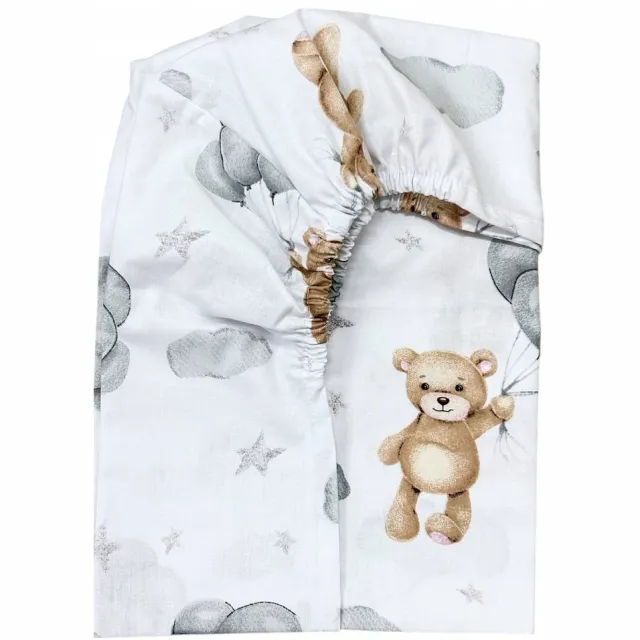 Sroka białoboka Kinder hoeslaken 140x70 cm met ballonrand, 100% katoen beige