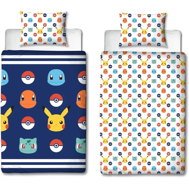 Pokémon Pokemon eenpersoons dekbedovertrek - 140 x 120 cm - Met kussensloop 60 x 70 cm Blue