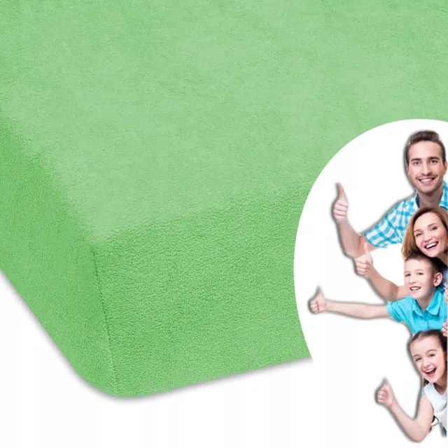Designpremium Fijne Frottier Laken met Elastiek 200x220cm - Pistache Groen