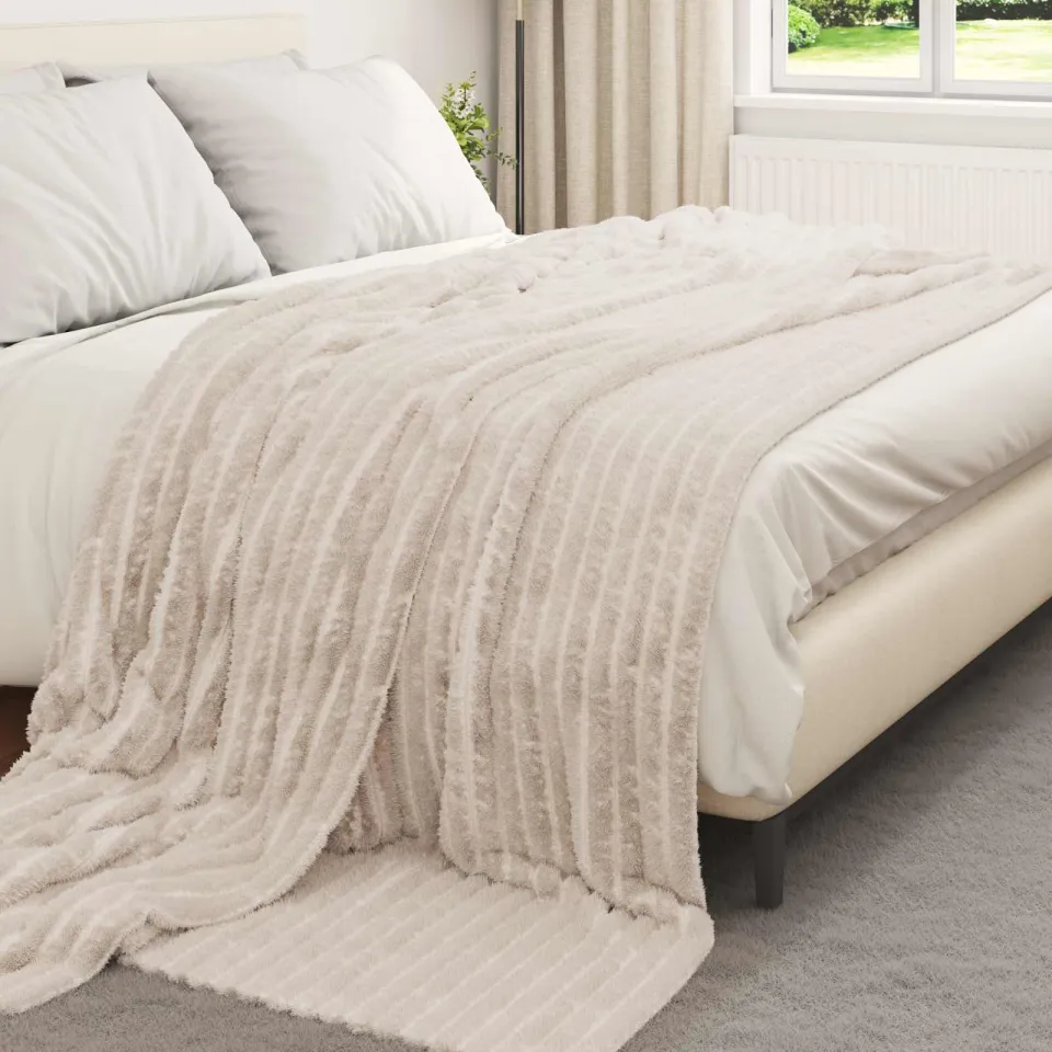 vidaXL Kleden 6 st Beige 270 x 240 cm 9,94 kg Fleece, foto 3