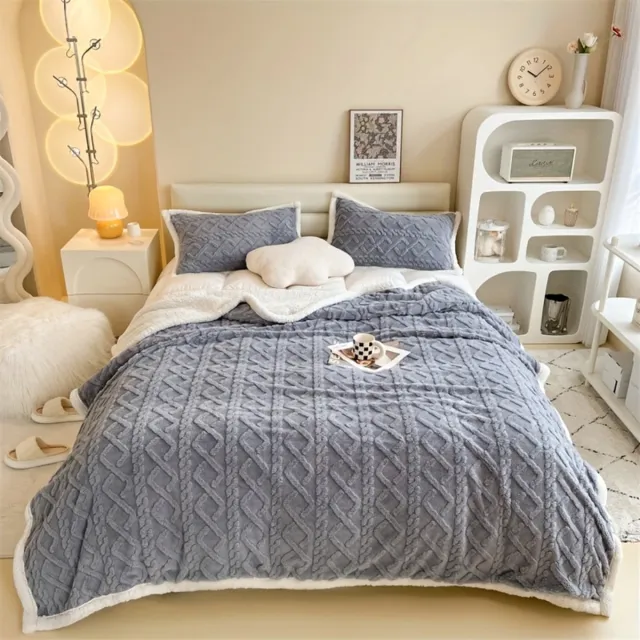 Livano Zacht Dekbed - Beddengoed - Dekbedovertrek - Inclusief 2x Kussensloop - Teddy - 200x230cm - Grijs