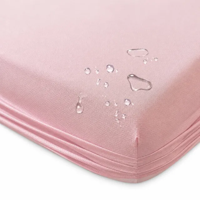 SWGOTA Waterdichte hoeslakenset 140 x 200 cm - Roze geborstelde stof - 3-delig met 2 kussenslopen - Voor matrassen tot 30 cm hoog