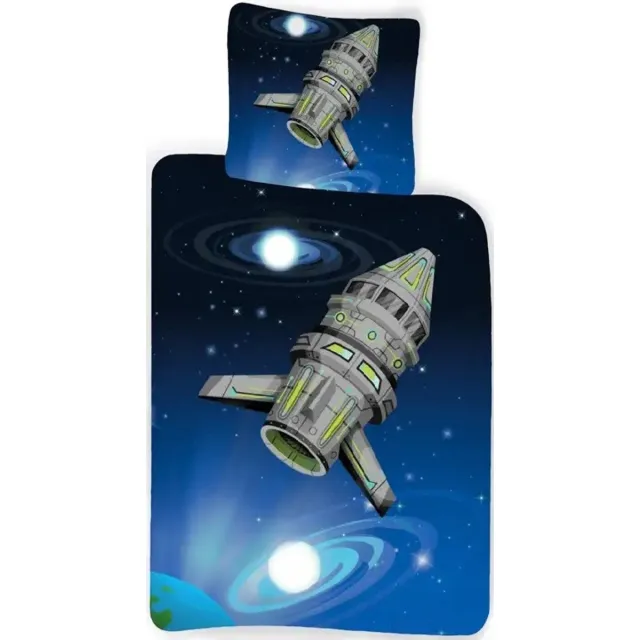 Sweet Home dekbedovertrek Space Shutle 100 x 135 cm - Katoen multicolor