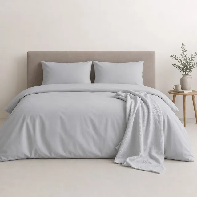 AMSTELINEN Dekbedovertrek 200x220 – Premium Hotelkwaliteit – TENCEL™ Lyocell Sateen – Calm Grey – Tweepersoons – Koeler Slapen, Zacht, Ademend & Hypoallergeen | + 2 Kussenslopen