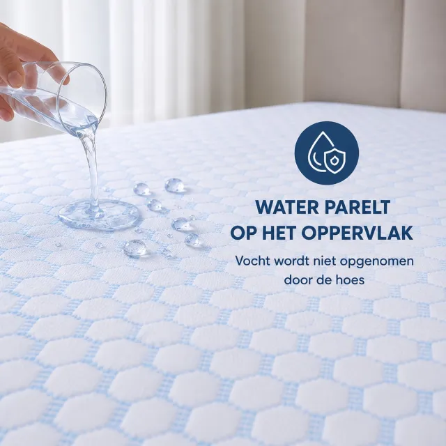 Slaaptextiel Cool Comfort Waterdichte Matrasbeschermer Molton - 100% Waterdicht & Dubbel Geweven-2-persoons (140x200 cm) Wit