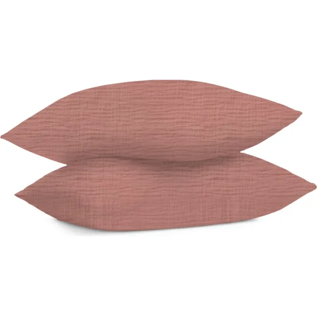 Dreamers Den Mousseline kussenslopen 60x70 Brique roze