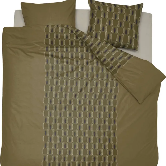 Damai Dekbedovertrek Kente - Katoen - 240x200/220 cm - Olijfgroen Olive Green