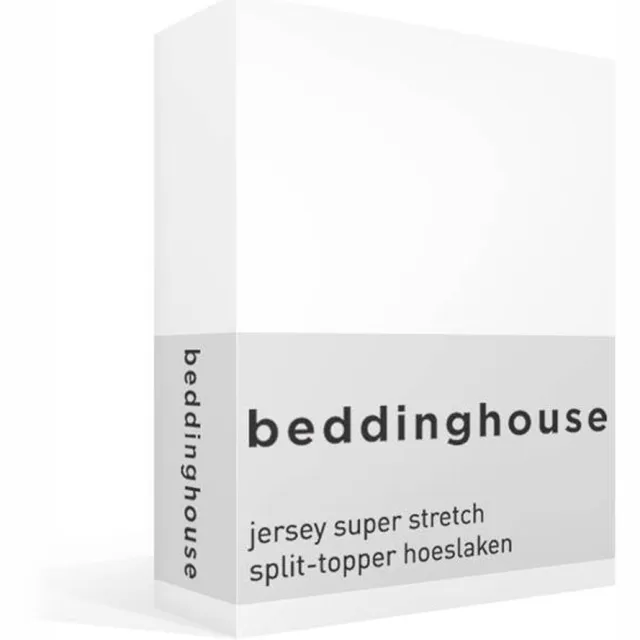 Beddinghouse katoen - Splittopper Hoeslaken - 180 x 200/220 cm Pocket depth: 25 cm Split: 85 cm - Wit