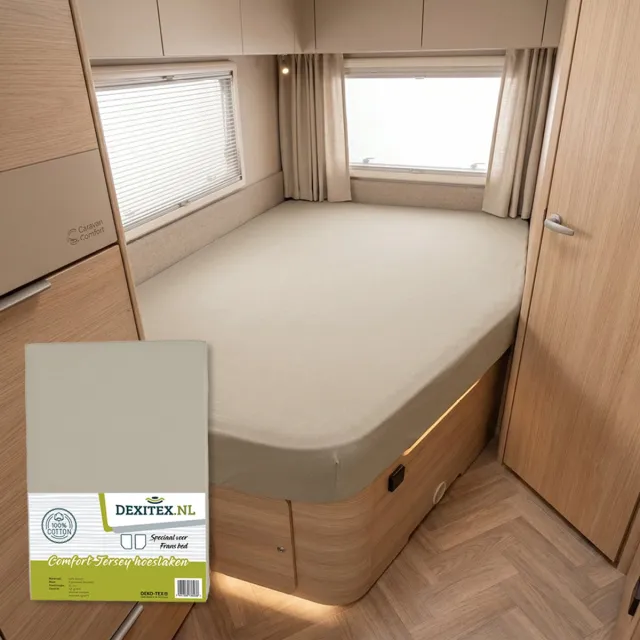 dexitex Jersey hoeslaken Frans bed RECHTS Zandkleur
