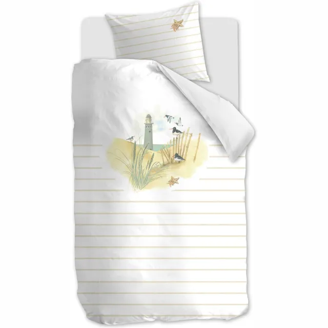 Marjolein Bastin Summer Tide dekbedovertrek - Eenpersoons - 140x200/220 - Naturel