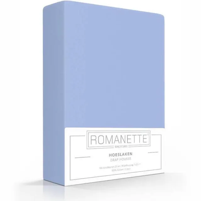 Romanette Luxe Verkoelend Hoeslaken Katoen - Blauw Wit