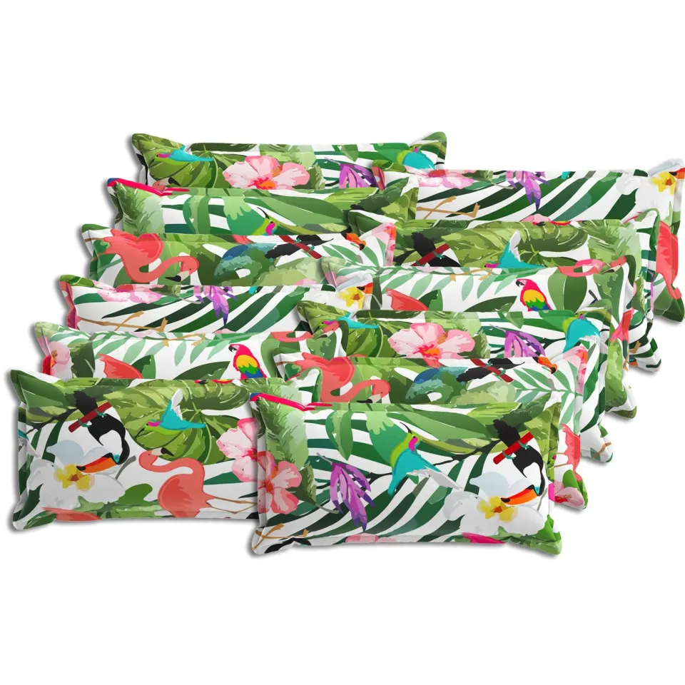 vidaXL Kussensloop 12 st HOUTEN Meerkleurig 40 x 80 cm Polyester