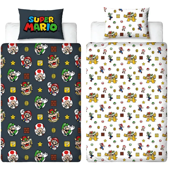 Nintendo Super Mario Bros - Dekbedovertrek - Eenpersoons - Dubbelzijdig - Dekbed multi colour