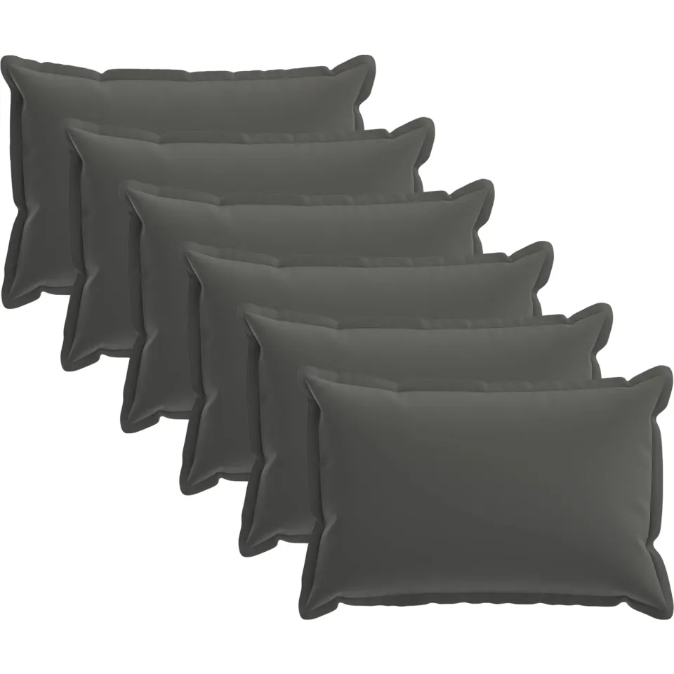 vidaXL Kussensloop 6 st HOUTEN Antraciet 50 x 70 cm Polyester, foto 3