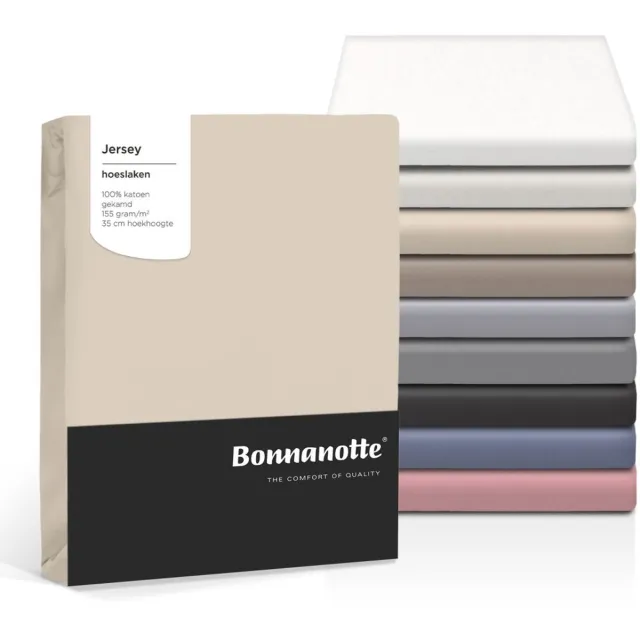 Bonnanotte Jersey Hoeslaken - Topper - wit - 160x200/210 cm