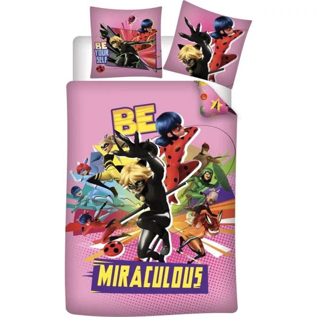 Miraculous Dekbedovertrek Be Miraculous 140 x 200 cm + 63 x 63 cm - Polyester - Roze